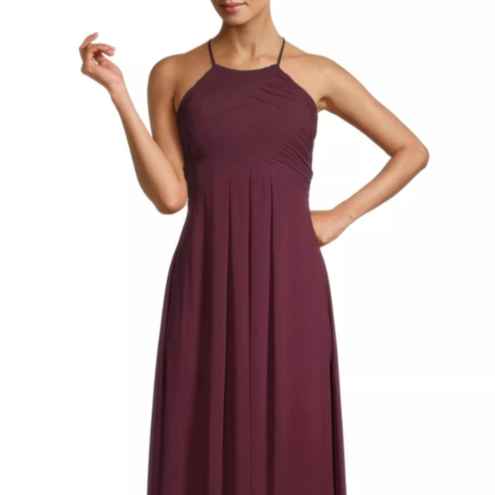 Levkoff Wine Bridesmaid Dress